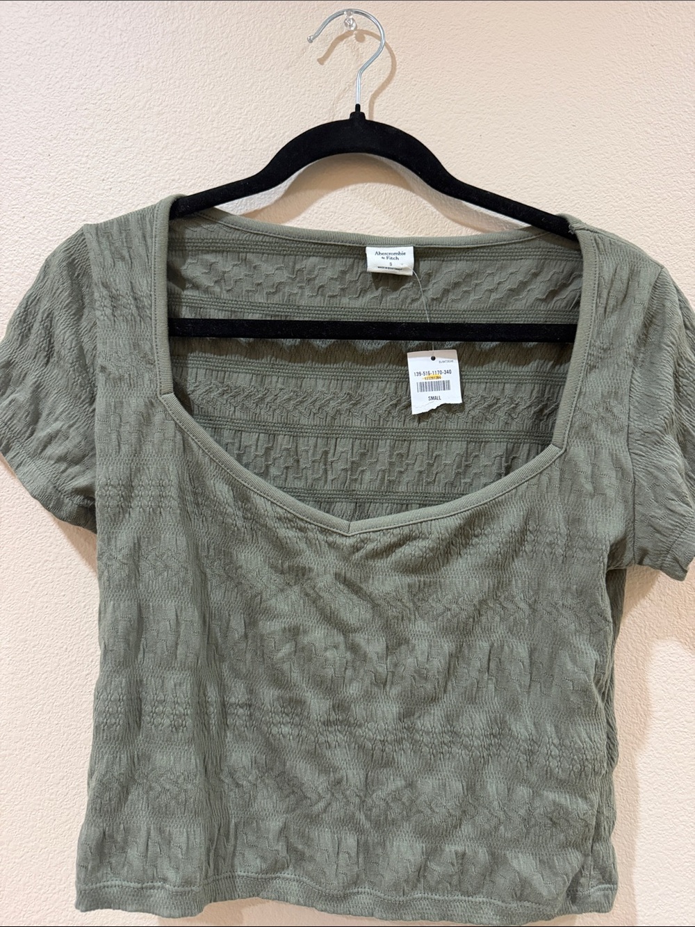 Abercrombie & Fitch Olive Green Scoop Neck Crop Top